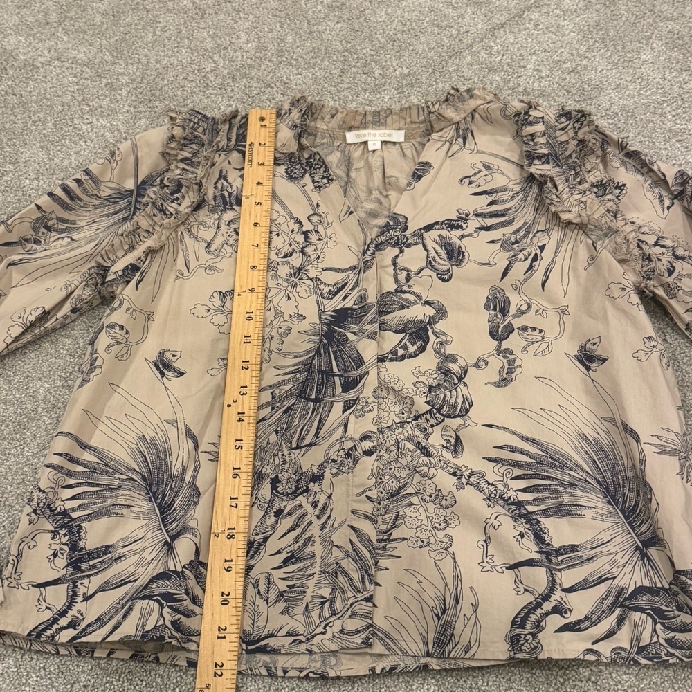 LOVE THE LABEL jessie top in yaffe/ecru cotton poplin size small like new - Picture 9 of 12